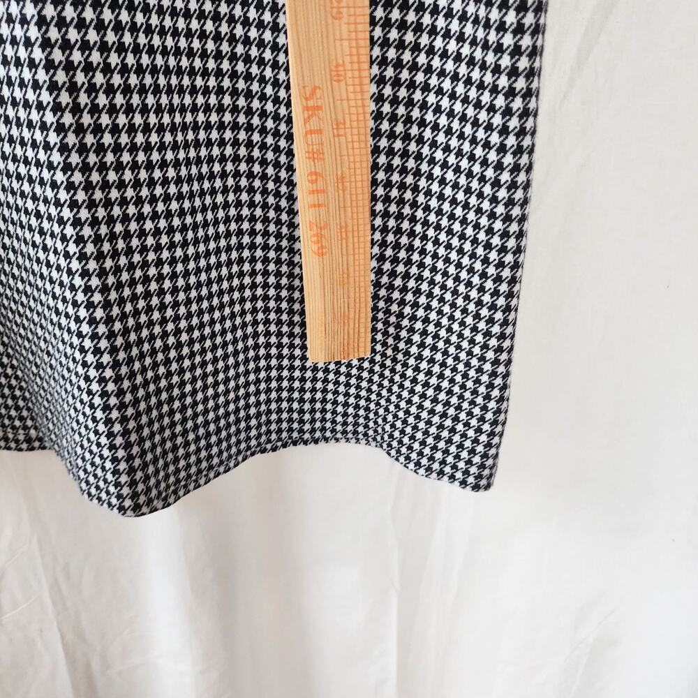 Talbots Women's 10 Houndstooth Ponte Midi Dress Black White Bow Festive Preppy - Picture 5 of 11